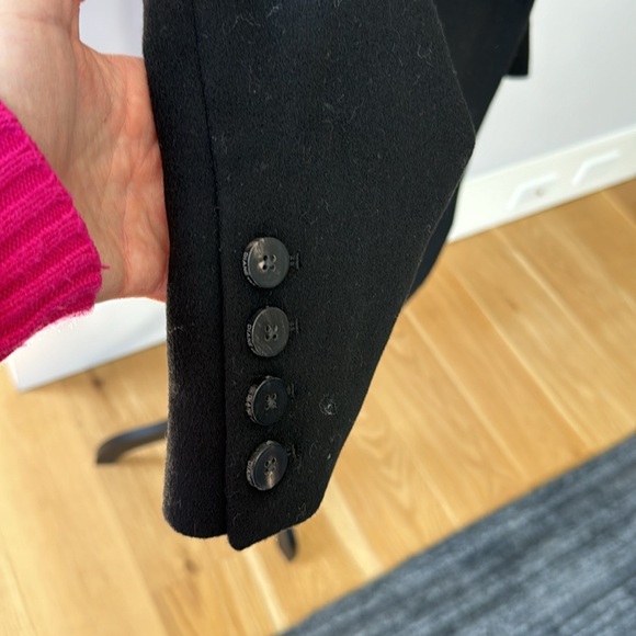 DVF black wool coat with detachable fur collar NWT - Picture 3 of 11
